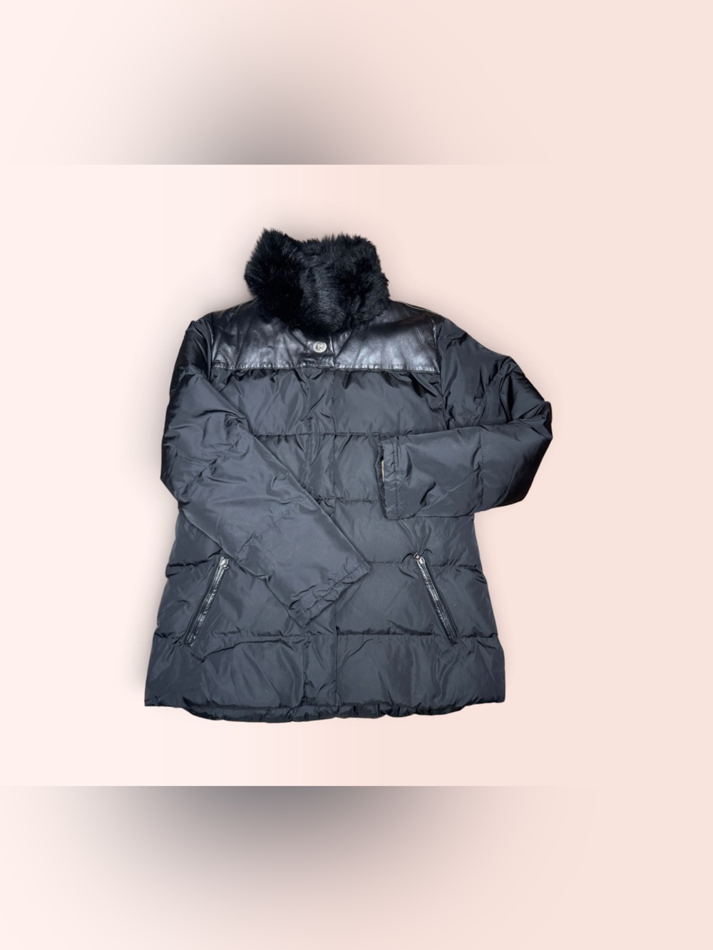 Coach Puffer Shearling Collar Down Feathers